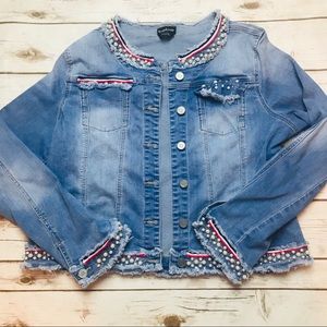 Bebe Beaded Denim Jacket